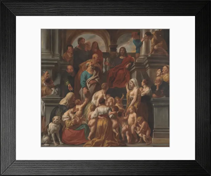 Framed Print : Christ Blessing the Children (Let the little children come to me), 1660s. Creator: Jordaens, Jacob (1593-1678) Framed Print : Christ Blessing the Children (Let the little children come to me), 1660s. Creator: Jordaens, Jacob (1593-1678)