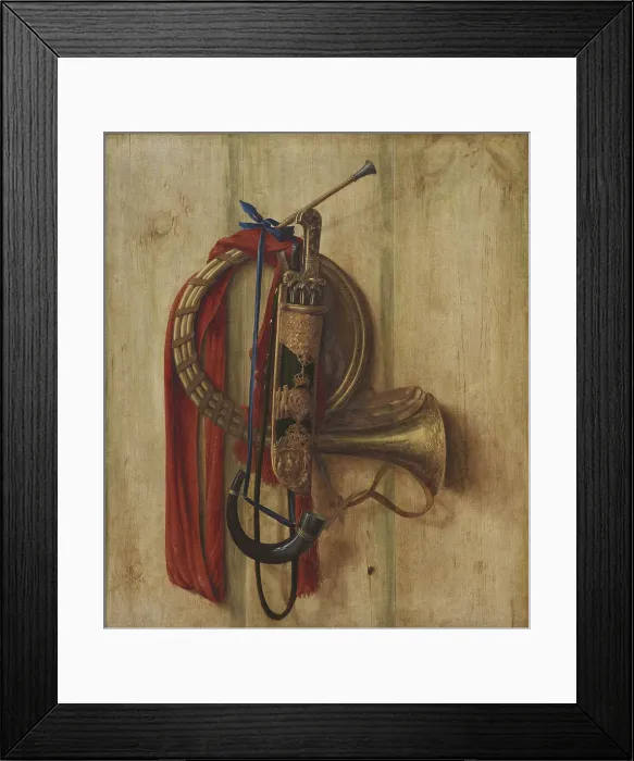 Framed Print : Trompe l'Oeil with Christian V's equipment for Riding to Hounds, 1671. Creator: Gijsbrechts, Cornelis Norbertus (before 1657-after 1675) Framed Print : Trompe l'Oeil with Christian V's equipment for Riding to Hounds, 1671. Creator: Gijsbrechts, Cornelis Norbertus (before 1657-after 1675)