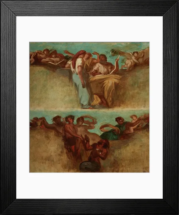 Framed Print : Esquisse pour le salon du Roi du Palais Bourbon - La Justice. L'Industrie, begins 1849 ends 1854. Creator: Pierre Andrieu Framed Print : Esquisse pour le salon du Roi du Palais Bourbon - La Justice. L'Industrie, begins 1849 ends 1854. Creator: Pierre Andrieu