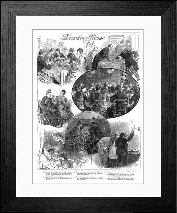 Framed Print : Boarding House Life, 1890. Creator: Unknown Framed Print : Boarding House Life, 1890. Creator: Unknown