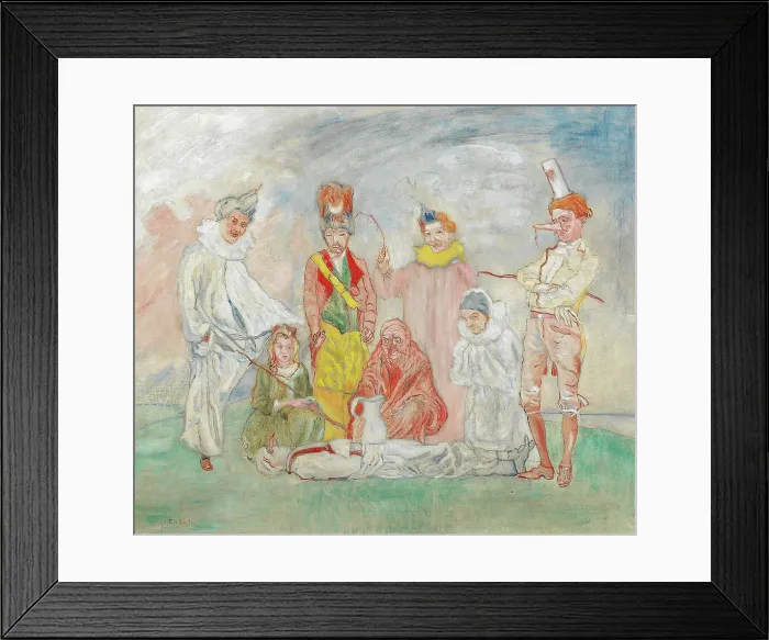 Framed Print : Baptême de masques (Baptism of masks), 1925-1930. Creator: Ensor, James (1860-1949) Framed Print : Baptême de masques (Baptism of masks), 1925-1930. Creator: Ensor, James (1860-1949)