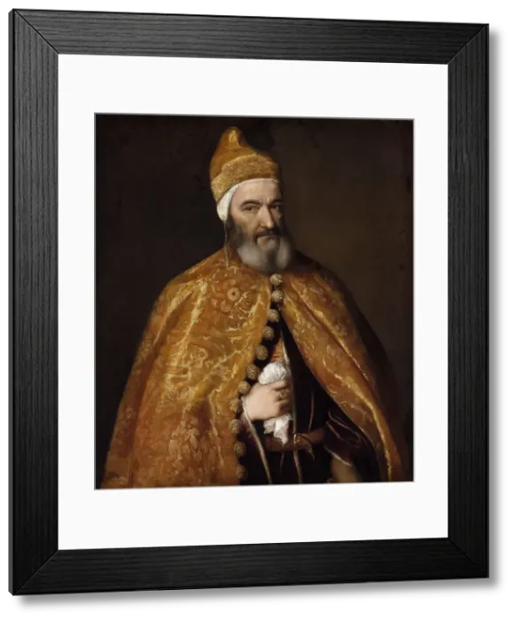 Framed Print : Portrait of Doge Marcantonio Trevisan, ca 1554. Creator: Titian (1488-1576) Framed Print : Portrait of Doge Marcantonio Trevisan, ca 1554. Creator: Titian (1488-1576)