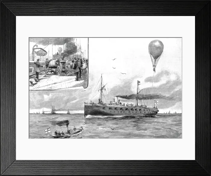 Framed Print : The German Naval Manoeuvers, Experimenting with a Balloon from the Gunnery Training Ship Mars at Creator: Unknown. The German Naval Manoeuvers, Experimenting with a Balloon from the Gunnery Training Ship Mars at Creator: Unknown Framed Print : The German Naval Manoeuvers, Experimenting with a Balloon from the Gunnery Training Ship Mars at Creator: Unknown. The German Naval Manoeuvers, Experimenting with a Balloon from the Gunnery Training Ship Mars at Creator: Unknown