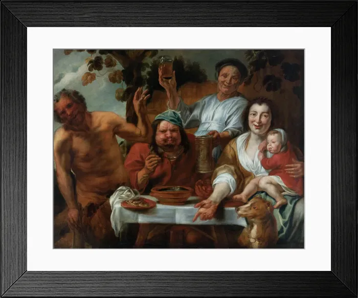 Framed Print : Le satyre et le paysan, between 1644 and 1645. Creators: Jacob Jordaens, Workshop of Jacob Jordaens Framed Print : Le satyre et le paysan, between 1644 and 1645. Creators: Jacob Jordaens, Workshop of Jacob Jordaens