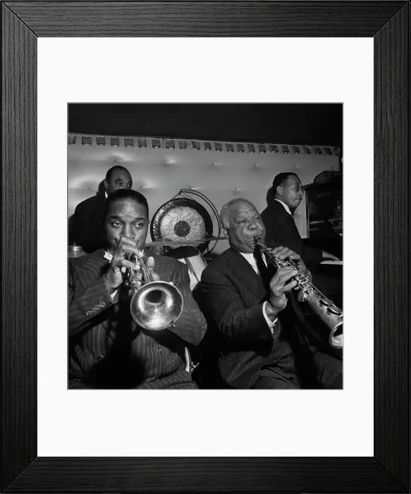 Framed Print : Portrait of Freddie Moore, Hot Lips Page, Sidney Bechet, and Lloyd...Jimmy Ryan's (Club), N.Y. 1947 Creator: William Paul Gottlieb Framed Print : Portrait of Freddie Moore, Hot Lips Page, Sidney Bechet, and Lloyd...Jimmy Ryan's (Club), N.Y. 1947 Creator: William Paul Gottlieb