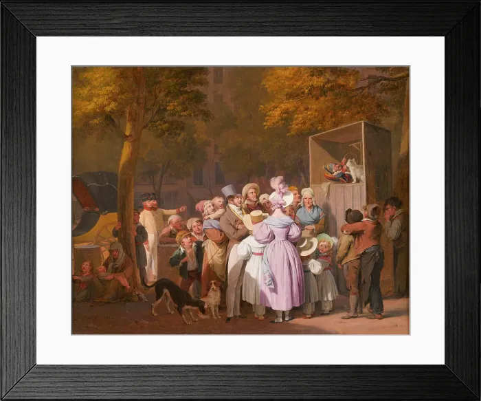Framed Print : Le Spectacle ambulant de Polichinelle, 1832. Creator: Boilly, Louis-Léopold (1761-1845)