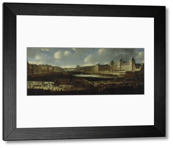 Framed Print : Pont-Neuf, seen from the entrance to Place Dauphine, Quai Malaquais with the Collège...around 1665, Creator: Unknown Framed Print : Pont-Neuf, seen from the entrance to Place Dauphine, Quai Malaquais with the Collège...around 1665, Creator: Unknown