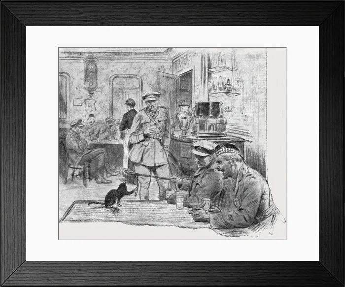Framed Print : L'Armee Britannique dans le Nord de la France; de 18 a 19 heurs, au café de l'Hotel... 1916. Creator: Unknown Framed Print : L'Armee Britannique dans le Nord de la France; de 18 a 19 heurs, au café de l'Hotel... 1916. Creator: Unknown