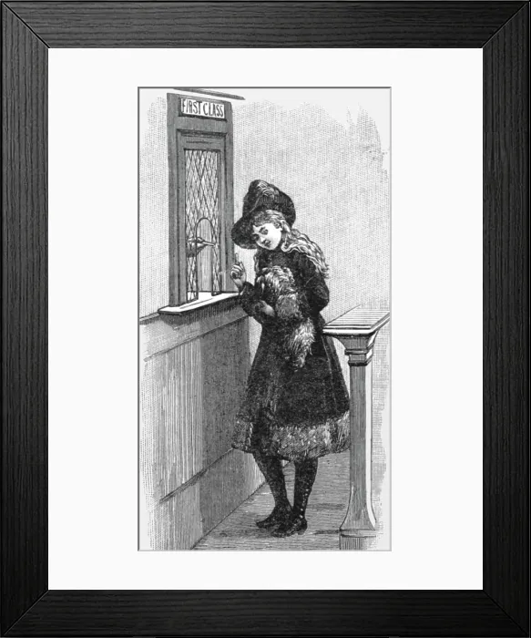 Framed Print : Studies of Life and Character at a Railway Station; Dog Ticket, 1890. Creator: Unknown Framed Print : Studies of Life and Character at a Railway Station; Dog Ticket, 1890. Creator: Unknown