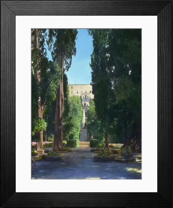 Framed Print : Villa d'Este, Tivoli, Lazio, Italy, 1925. Creator: Frances Benjamin Johnston Framed Print : Villa d'Este, Tivoli, Lazio, Italy, 1925. Creator: Frances Benjamin Johnston