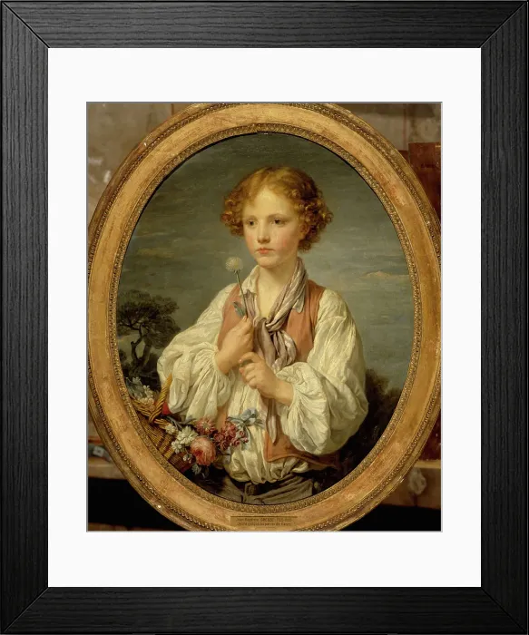 Framed Print : Jeune berger qui tente le sort pour savoir s'il est aimé de sa bergère, between 1760 and 1761. Creator: Jean-Baptiste Greuze Framed Print : Jeune berger qui tente le sort pour savoir s'il est aimé de sa bergère, between 1760 and 1761. Creator: Jean-Baptiste Greuze
