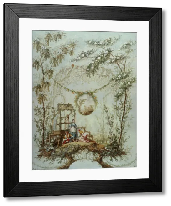 Framed Print : Chinoiserie, between 1765 and 1767. Creator: Jean-Baptiste Pillement Framed Print : Chinoiserie, between 1765 and 1767. Creator: Jean-Baptiste Pillement