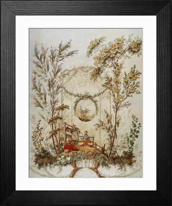 Framed Print : Chinoiserie, between 1765 and 1767. Creator: Jean-Baptiste Pillement Framed Print : Chinoiserie, between 1765 and 1767. Creator: Jean-Baptiste Pillement
