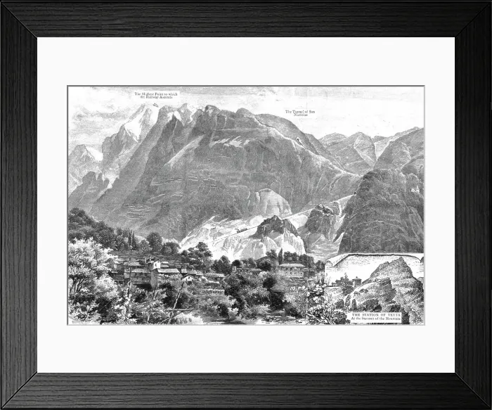 Framed Print : The New Swiss Railway Ascending Monte Generoso, 1890. Creator: Unknown Framed Print : The New Swiss Railway Ascending Monte Generoso, 1890. Creator: Unknown