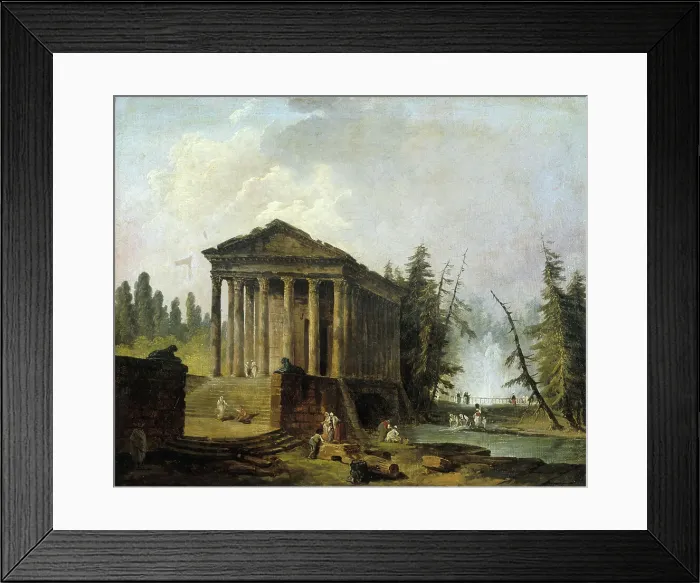 Framed Print : Le Temple antique, between 1780 and 1790. Creator: Hubert Robert Framed Print : Le Temple antique, between 1780 and 1790. Creator: Hubert Robert
