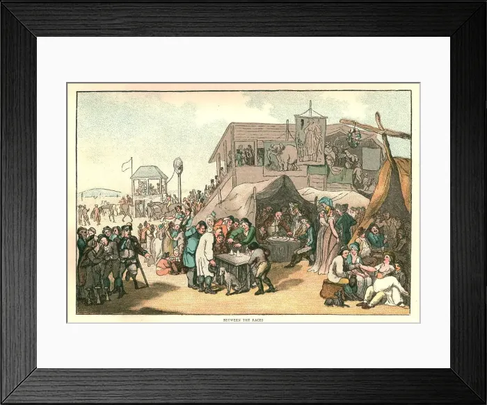 Framed Print : The Humours of Horse Racing, Between the Races, c1816 (1886). Creator: Unknown Framed Print : The Humours of Horse Racing, Between the Races, c1816 (1886). Creator: Unknown
