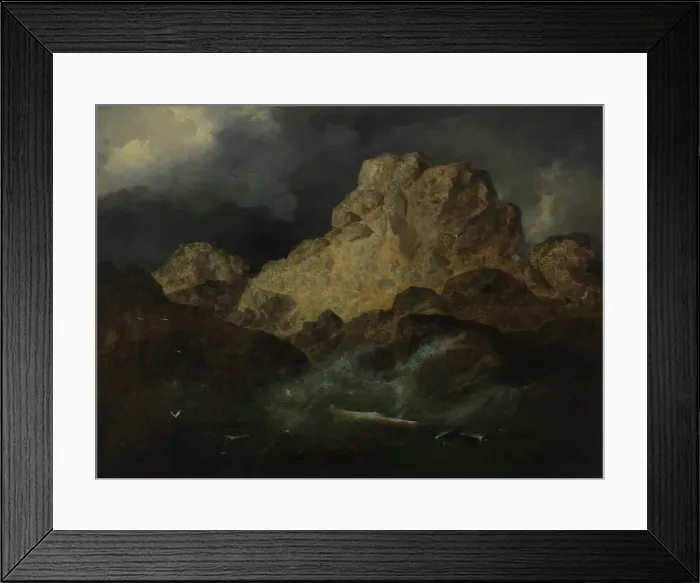 Framed Print : Paysage romantique, L'épave, between 1825 and 1840. Creator: Eugene Isabey Framed Print : Paysage romantique, L'épave, between 1825 and 1840. Creator: Eugene Isabey