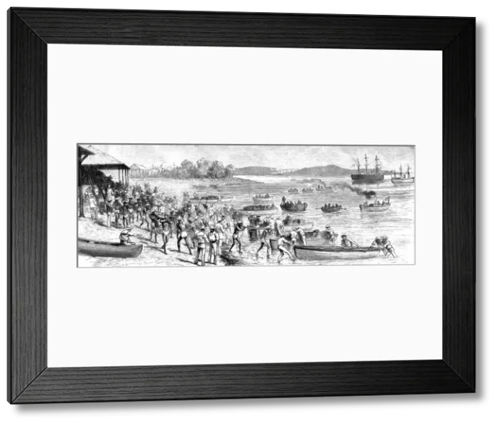 Framed Print : Coaling Stations in the East; HMS'Nelson and the French man-o-war Decres, 1890. Creator: Unknown. Coaling Stations in the East; HMS'Nelson and the French man-o-war Decres, 1890. Creator: Unknown Framed Print : Coaling Stations in the East; HMS'Nelson and the French man-o-war Decres, 1890. Creator: Unknown. Coaling Stations in the East; HMS'Nelson and the French man-o-war Decres, 1890. Creator: Unknown