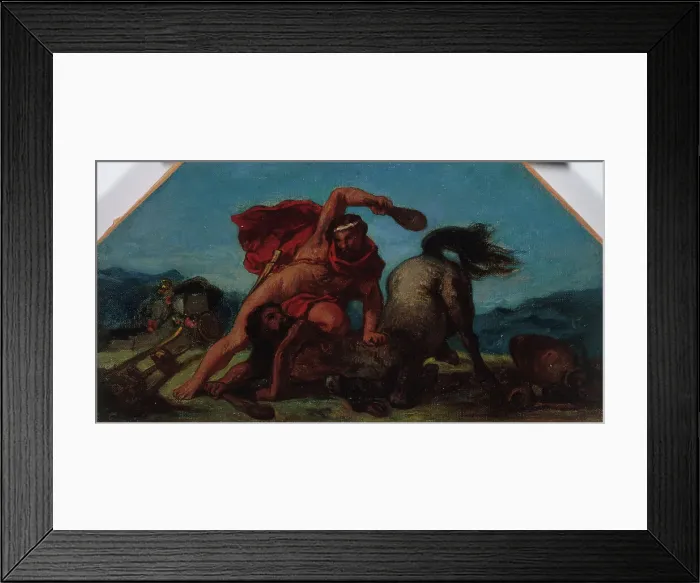 Framed Print : Esquisse pour le salon de la Paix à l'Hôtel de Ville de Paris : Hercule tuant le... c1849 - 1852. Creator: Eugene Delacroix Framed Print : Esquisse pour le salon de la Paix à l'Hôtel de Ville de Paris : Hercule tuant le... c1849 - 1852. Creator: Eugene Delacroix