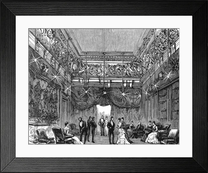 Framed Print : Reception and Ball at Dover House, the official residence of Lord Dalhousie; Reception room, 1886. Creator: Unknown Framed Print : Reception and Ball at Dover House, the official residence of Lord Dalhousie; Reception room, 1886. Creator: Unknown