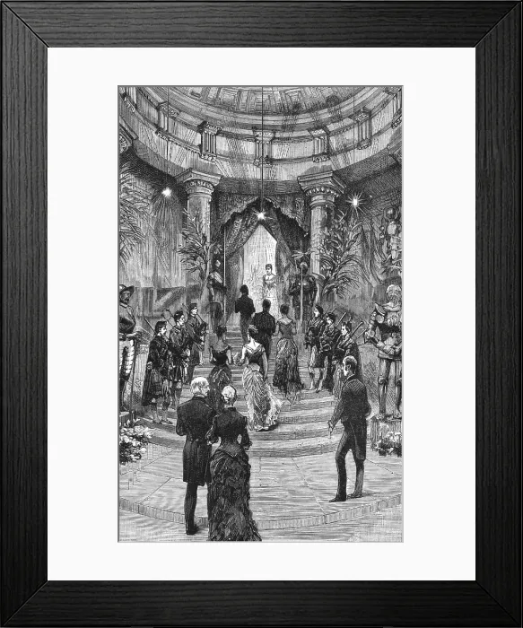 Framed Print : Reception and Ball at Dover House, the official residence of Lord Dalhousie, 1886. Creator: Unknown Framed Print : Reception and Ball at Dover House, the official residence of Lord Dalhousie, 1886. Creator: Unknown