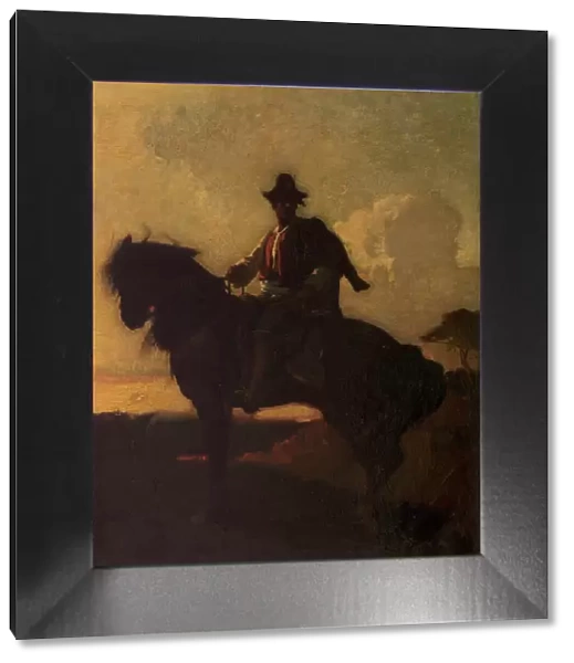 Berger à cheval dans la campagne de Rome, between 1855 and 1859. Creator: Francois-Nicolas Chifflart