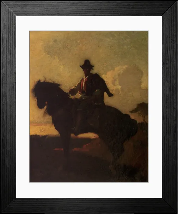 Framed Print : Berger à cheval dans la campagne de Rome, between 1855 and 1859. Creator: Francois-Nicolas Chifflart Framed Print : Berger à cheval dans la campagne de Rome, between 1855 and 1859. Creator: Francois-Nicolas Chifflart