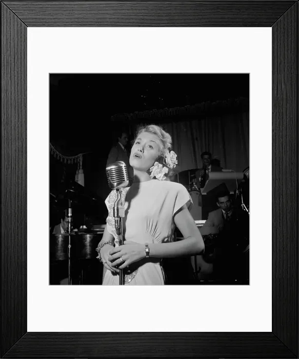 Framed Print : Portrait of June Christy and Red Rodney, Club Troubadour, New York, N.Y. ca. Sept. 1947. Creator: William Paul Gottlieb Framed Print : Portrait of June Christy and Red Rodney, Club Troubadour, New York, N.Y. ca. Sept. 1947. Creator: William Paul Gottlieb