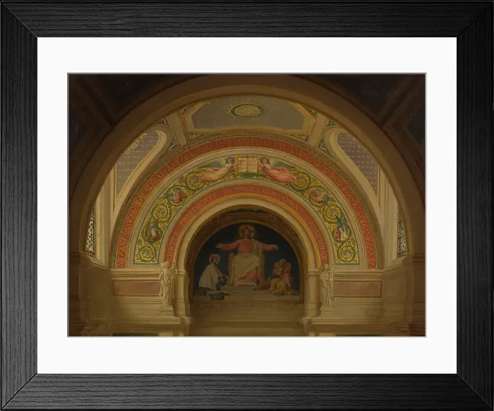 Framed Print : Esquisse pour l'église Saint-François-Xavier : Le Christ lumière des nations, c.1871 - 1875. Creator: Alexandre-Dominique Denuelle. Esquisse pour l'église Saint-François-Xavier Framed Print : Esquisse pour l'église Saint-François-Xavier : Le Christ lumière des nations, c.1871 - 1875. Creator: Alexandre-Dominique Denuelle. Esquisse pour l'église Saint-François-Xavier