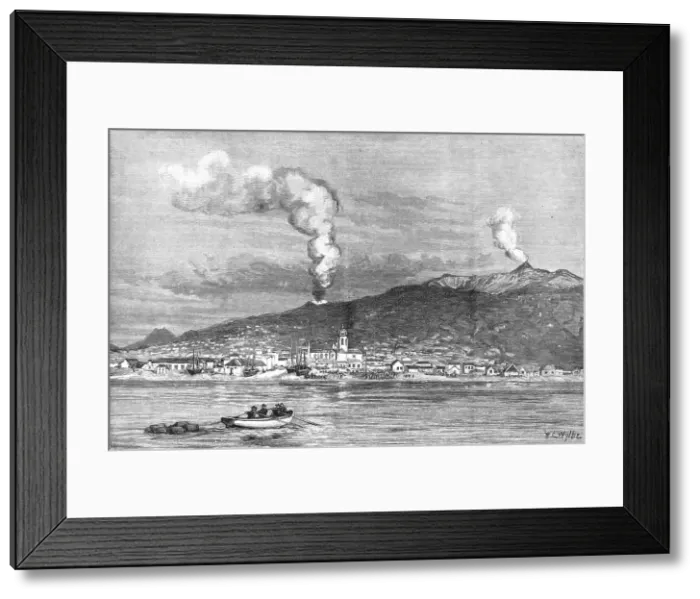 Framed Print : The recent eruption of Mount Etna, Sicily - A view of the new crater, 1886. Creator: William Lionel Wyllie Framed Print : The recent eruption of Mount Etna, Sicily - A view of the new crater, 1886. Creator: William Lionel Wyllie