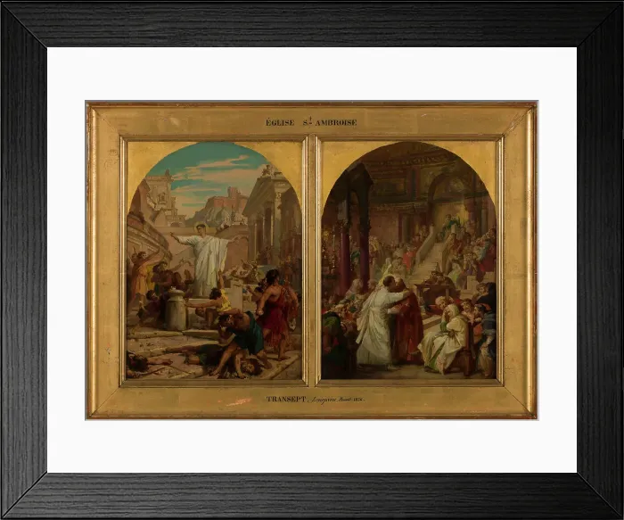 Framed Print : Esquisse pour l'église Saint-Ambroise : saint Augustin faisant cesser un usage... c.1872-1875. Creator: Jules Eugene Lenepveu Framed Print : Esquisse pour l'église Saint-Ambroise : saint Augustin faisant cesser un usage... c.1872-1875. Creator: Jules Eugene Lenepveu