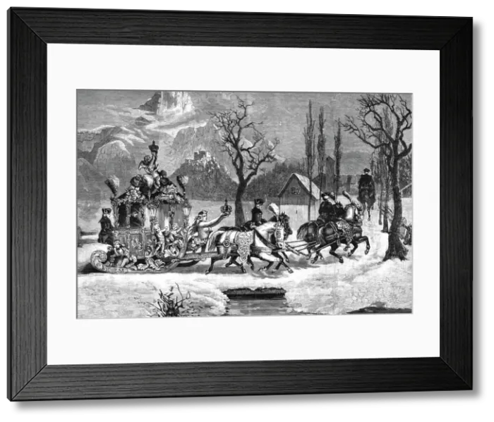 Framed Print : King Ludwig of Bavaria driving in his Sledge, 1886. Creator: Unknown Framed Print : King Ludwig of Bavaria driving in his Sledge, 1886. Creator: Unknown