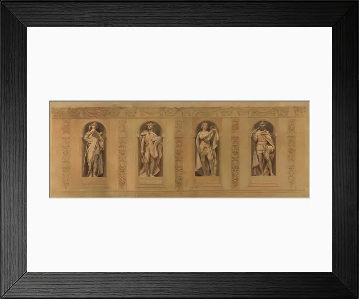 Framed Print : Esquisse pour l'église Saint-Paul-Saint-Louis : Robert le Pieux. Clovis. Saint Louis... c.1873-1875 Creator: Joseph Blanc Framed Print : Esquisse pour l'église Saint-Paul-Saint-Louis : Robert le Pieux. Clovis. Saint Louis... c.1873-1875 Creator: Joseph Blanc