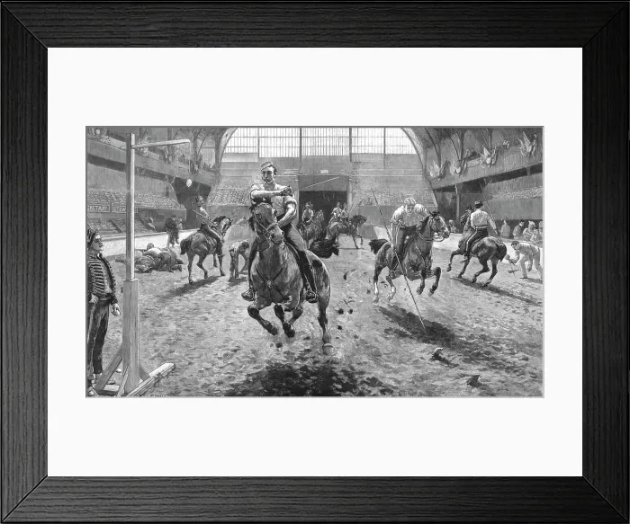 Framed Print : Rehearsing for the Royal Military Tournament at the Agricultural Hall, Islington, 1886. Creator: W Small Framed Print : Rehearsing for the Royal Military Tournament at the Agricultural Hall, Islington, 1886. Creator: W Small