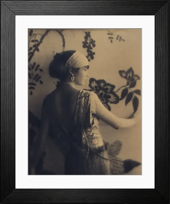 Framed Print : Woman, half-length portrait, facing right, viewed from behind, between 1920 and 1930. Creator: Adolph de Meyer Framed Print : Woman, half-length portrait, facing right, viewed from behind, between 1920 and 1930. Creator: Adolph de Meyer