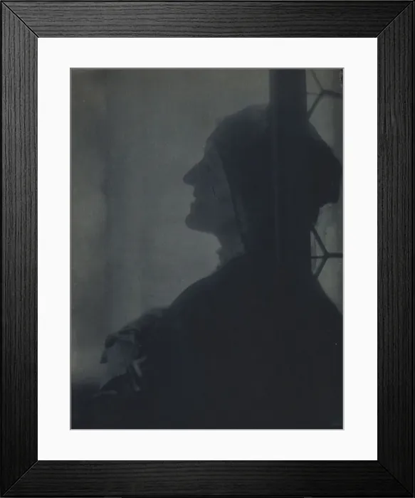 Framed Print : Gertrude Ka¨sebier, head-and-shoulders profile portrait, facing left, 1905. Creator: Adolph de Meyer