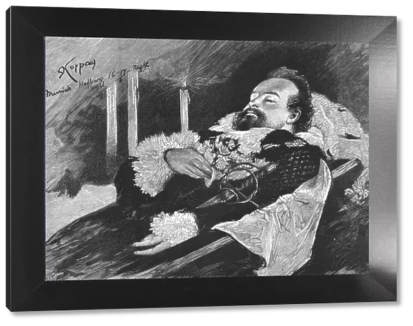 The Death of King Ludwig II of Bavaria - The King Lying in State, 1886. Creator: Unknown