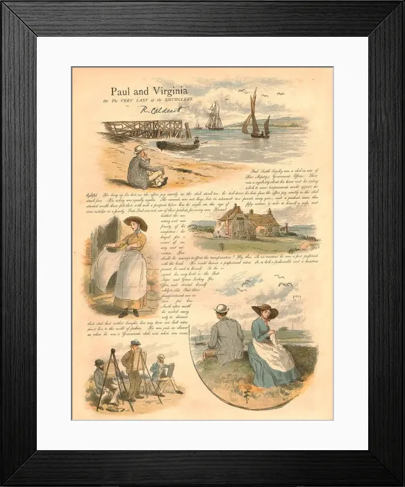 Framed Print : Paul and Virginia or the very Last of the Smugglers, 1886. Creator: Randolph Caldecott Framed Print : Paul and Virginia or the very Last of the Smugglers, 1886. Creator: Randolph Caldecott