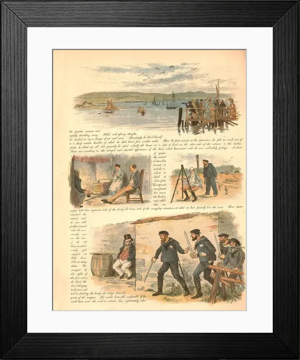 Framed Print : Paul and Virginia or the very Last of the Smugglers, 1886. Creator: Randolph Caldecott Framed Print : Paul and Virginia or the very Last of the Smugglers, 1886. Creator: Randolph Caldecott