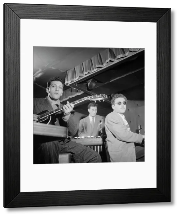 Framed Print : Portrait of Bill (Buddy) De Arango, Terry Gibbs, and Harry Biss, Three Deuces, N.Y. ca. June 1947. Creator: William Paul Gottlieb Framed Print : Portrait of Bill (Buddy) De Arango, Terry Gibbs, and Harry Biss, Three Deuces, N.Y. ca. June 1947. Creator: William Paul Gottlieb