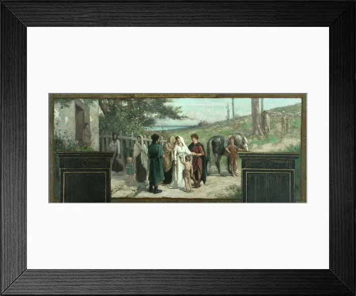 Framed Print : Esquisse pour la mairie du 15e arrondissement : La femme doit suivre son époux, c.1883 - 1884. Creator: Franois Alfred Delobbe Framed Print : Esquisse pour la mairie du 15e arrondissement : La femme doit suivre son époux, c.1883 - 1884. Creator: Franois Alfred Delobbe