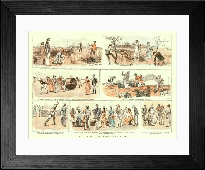 Framed Print : All about our Lawn-Tennis Club, 1886. Creator: Arthur Hopkins Framed Print : All about our Lawn-Tennis Club, 1886. Creator: Arthur Hopkins