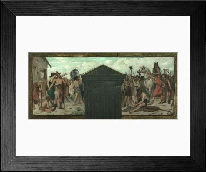 Framed Print : Esquisse pour la mairie du 15e arrondissement : La Patrie, between 1883 and 1884. Creator: Franois Alfred Delobbe