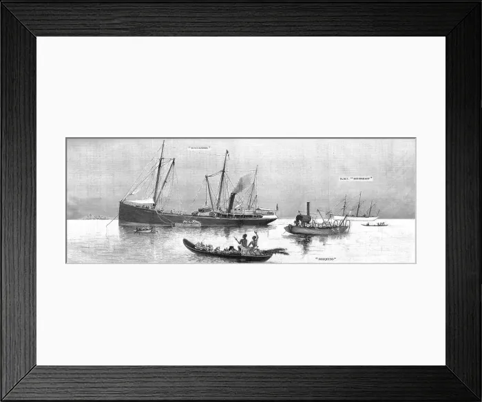Framed Print : Fitting Together the new Stern-Wheel Gunboats Herald and Mosquito at the Mouth of the Zambesi Creator: Unknown. Fitting Together the new Stern-Wheel Gunboats Herald and Mosquito at the Mouth of the Zambesi Creator Framed Print : Fitting Together the new Stern-Wheel Gunboats Herald and Mosquito at the Mouth of the Zambesi Creator: Unknown. Fitting Together the new Stern-Wheel Gunboats Herald and Mosquito at the Mouth of the Zambesi Creator