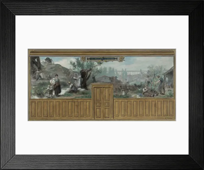 Framed Print : Sketch for the town hall at Arcueil-Cachan : Workers of Arcueil, between 1887 and 1888. Creator: Edouard Vimont Framed Print : Sketch for the town hall at Arcueil-Cachan : Workers of Arcueil, between 1887 and 1888. Creator: Edouard Vimont