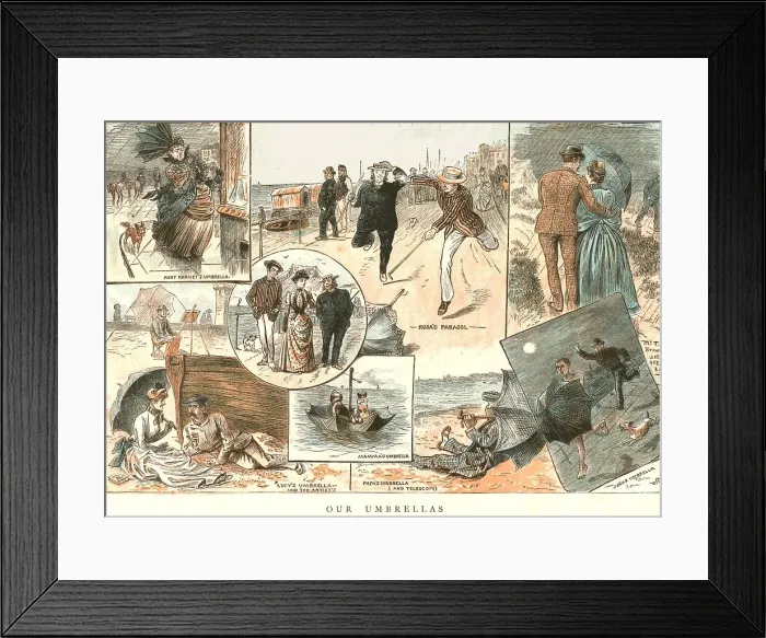 Framed Print : Our Umbrellas, 1886. Creator: Unknown Framed Print : Our Umbrellas, 1886. Creator: Unknown