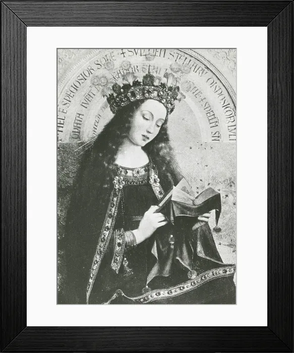 Framed Print : Reproduction of painting showing Virgin Mary. Creator: Frances Benjamin Johnston Framed Print : Reproduction of painting showing Virgin Mary. Creator: Frances Benjamin Johnston