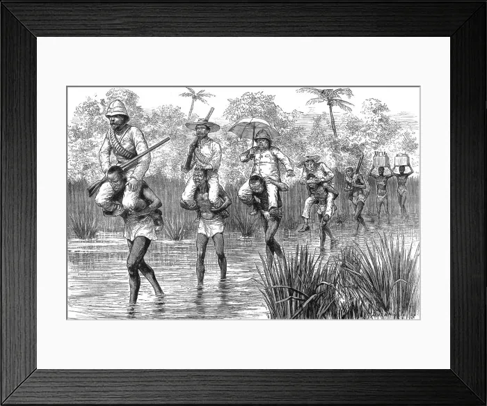 Framed Print : Shooting in West Africa -- Through a Mangrove Swamp, 1890. Creator: Unknown Framed Print : Shooting in West Africa -- Through a Mangrove Swamp, 1890. Creator: Unknown