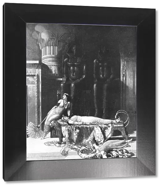'The Death of Cleopatra' after John Collier, exhibited at the Royal Acadamy, 1890. Creator: Unknown. 'The Death of Cleopatra' after John Collier, exhibited at the Royal Acadamy, 1890. Creator: Unknown