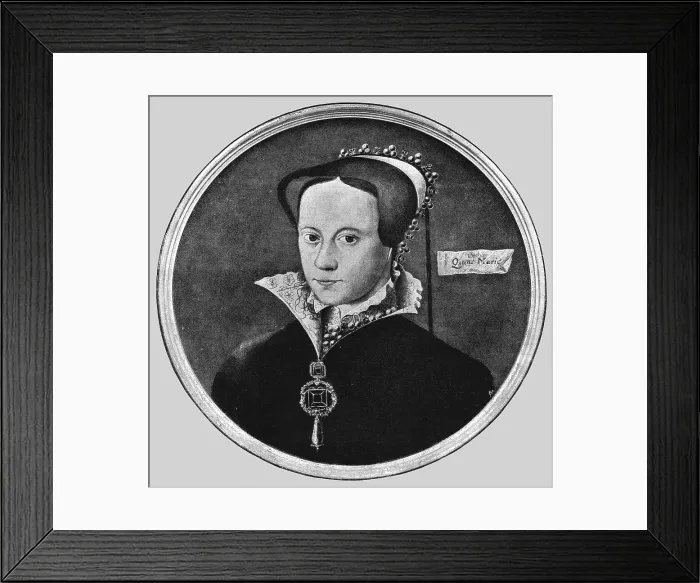 Framed Print : Queen Mary by Sir Anthony More; Exhibited at the Tudor Exhibition, 1890. Creator: Unknown Framed Print : Queen Mary by Sir Anthony More; Exhibited at the Tudor Exhibition, 1890. Creator: Unknown